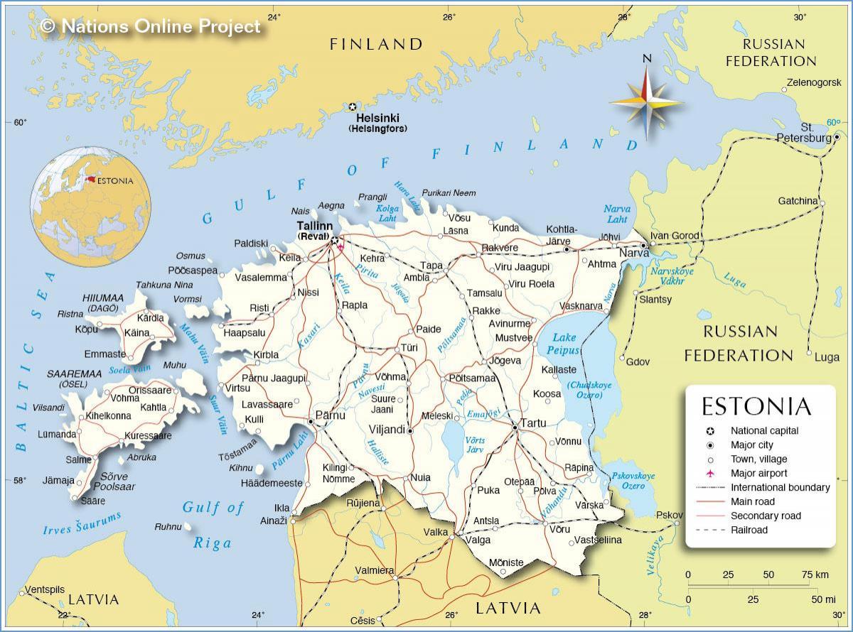 peta bandar Estonia