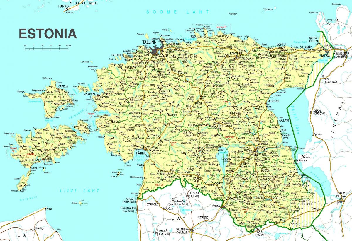 peta Estonia jalan